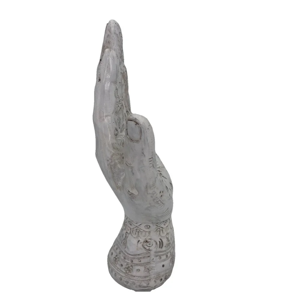 Hamsa Hand of Fatima Protection Statue~ Spiritual Palmistry 7" Carved Resin - Picture 4 of 9